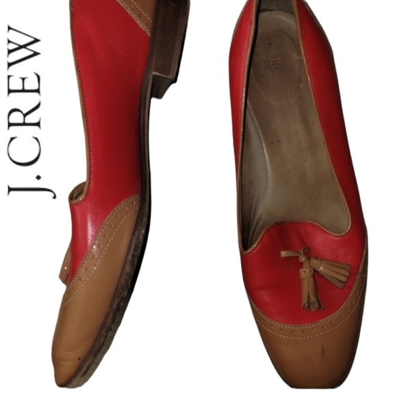 J. Crew Red and Tan Flats with Tassels - Picture 3 of 11